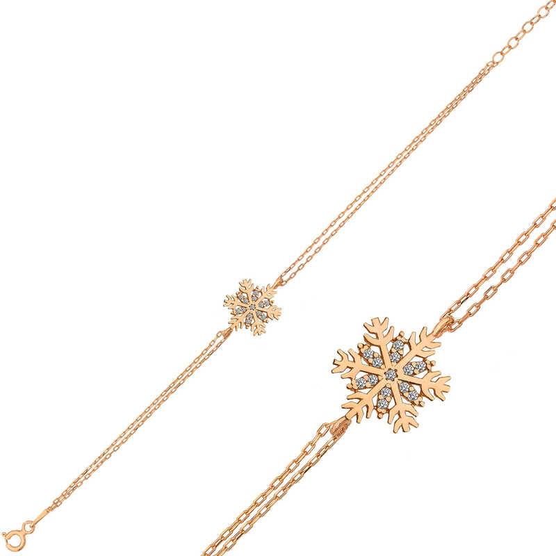 Silver Rose Snowflake Women’s Bracelet