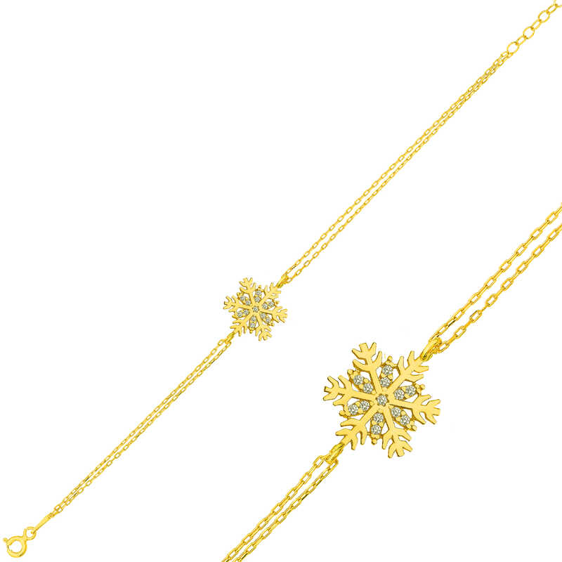 Silver Gold Snowflake Women’s Bracelet