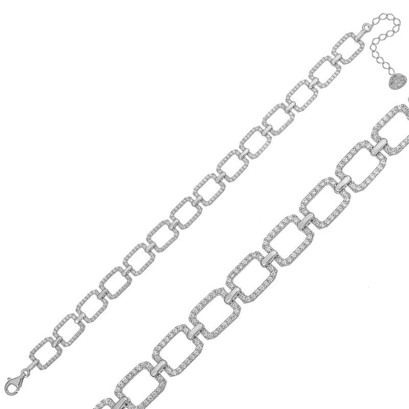 Silver Square Stone Women’s Bracelet