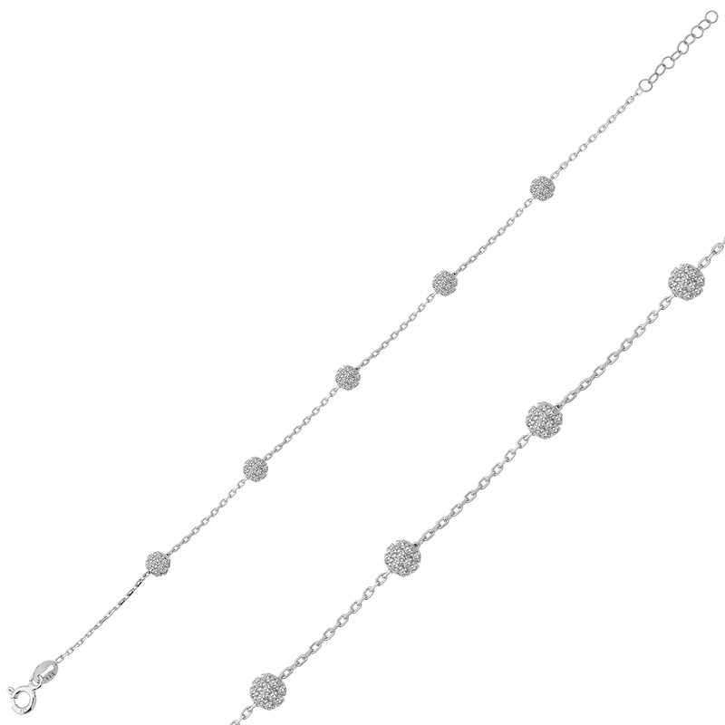 Silver White Ball Women’s Bracelet