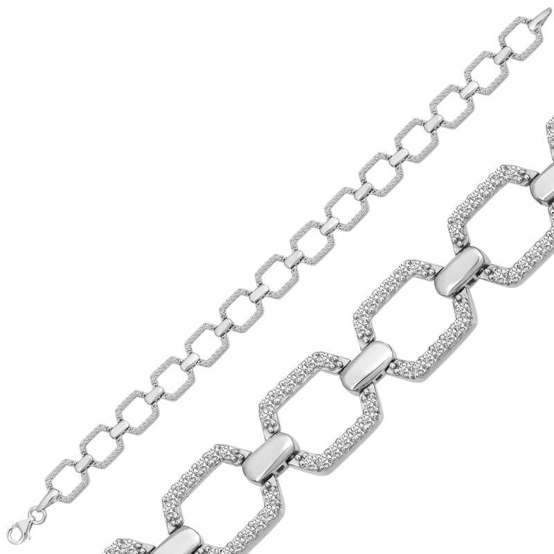 Silver Square Stone Women’s Bracelet