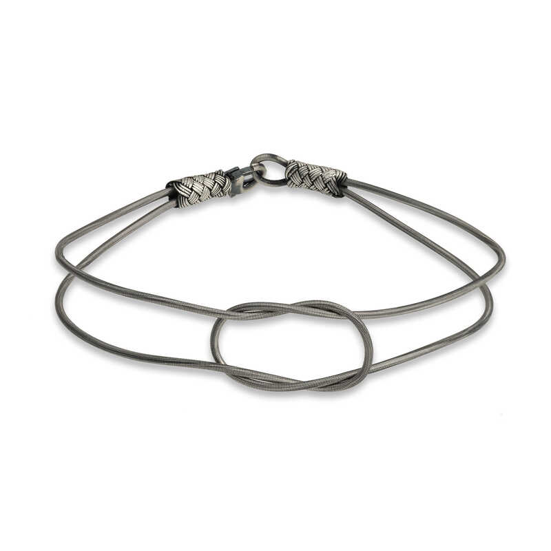 Silver Wish Knot Kazaziye Knit Bracelet