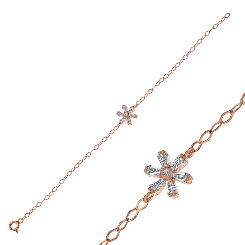 Silver Rose Flower Women’s Bracelet