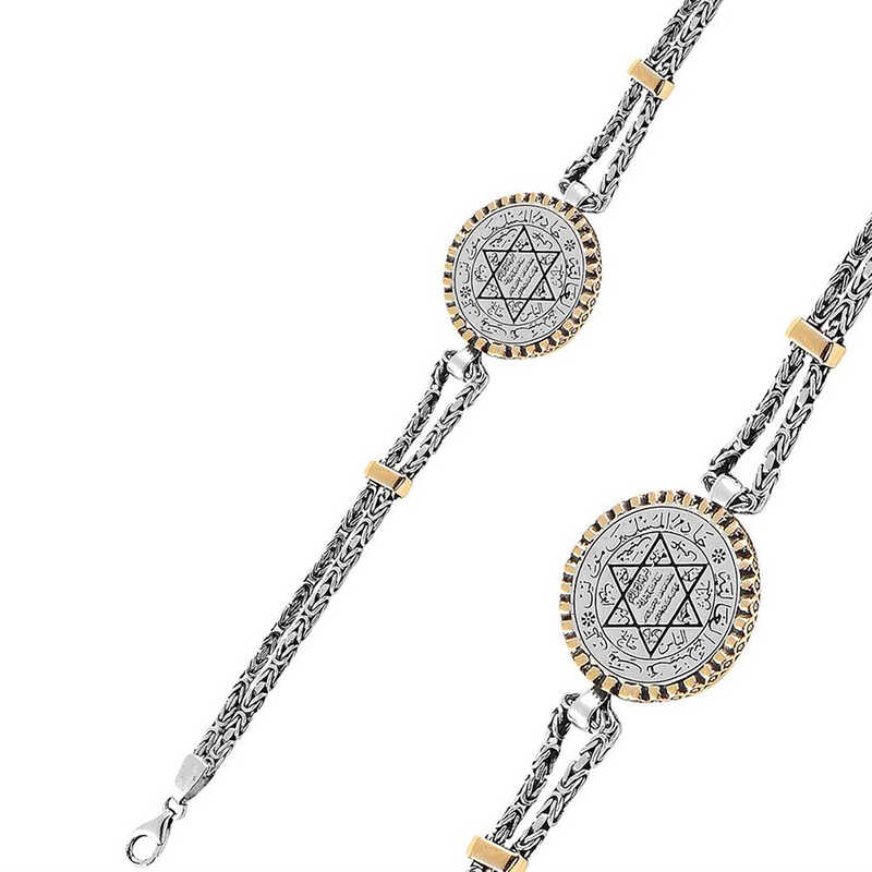 Silver Solomon Seal Men’s Bracelet