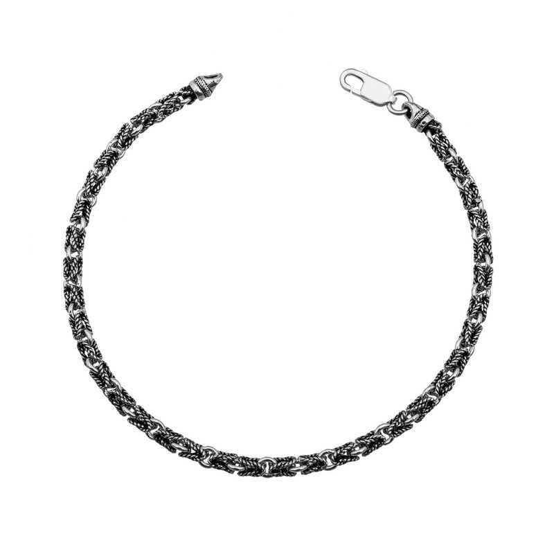 Silver 4mm King Chain Bracelet