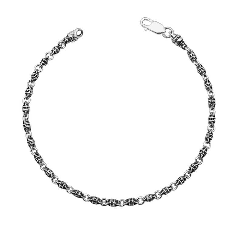 Silver Oxide Patterned Bracelet