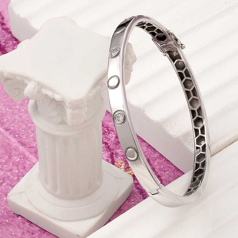 Silver Stone-set Vida Women's Bangle