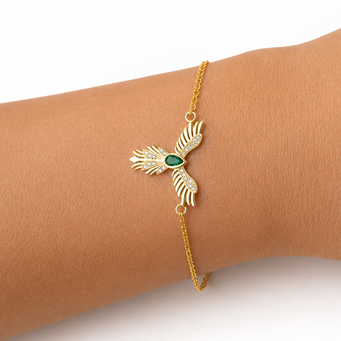 925 Sterling Silver Gold Plated Phoenix Bracelet for Women