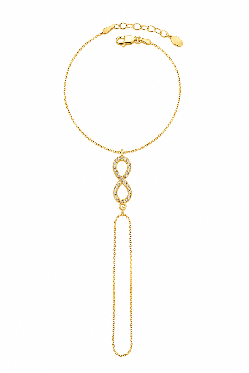 925 Sterling Silver Gold Infinity Shahmaran Bracelet