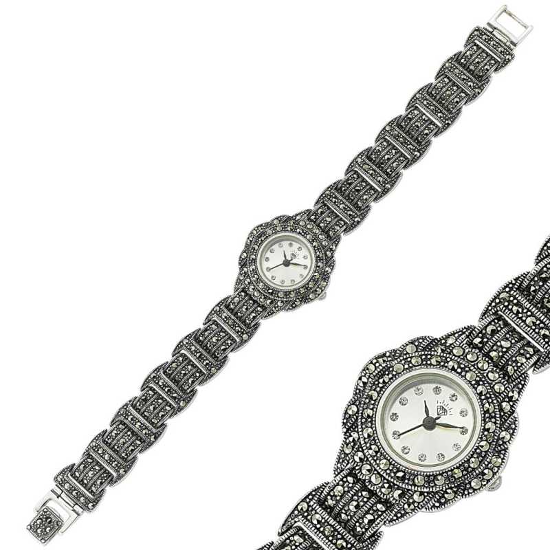 Silver Marcasite Stone Women’s Watch