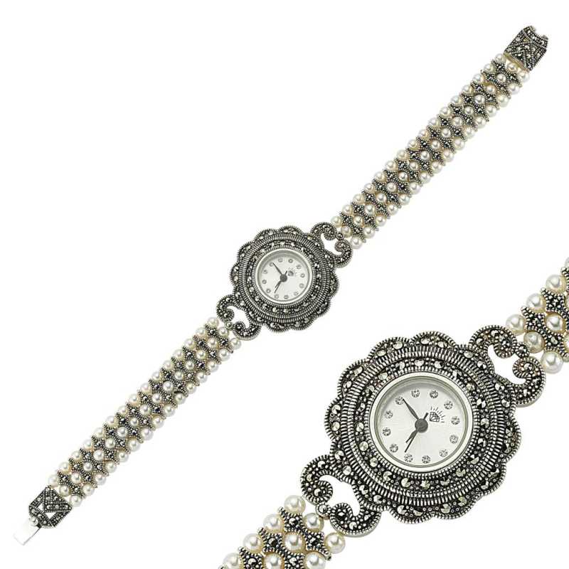 Silver Marcasite Stone Women’s Watch