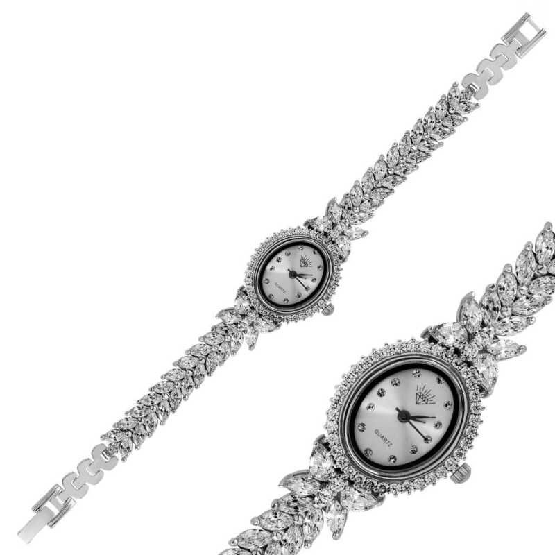 Silver Flower Zircon Women’s Watch