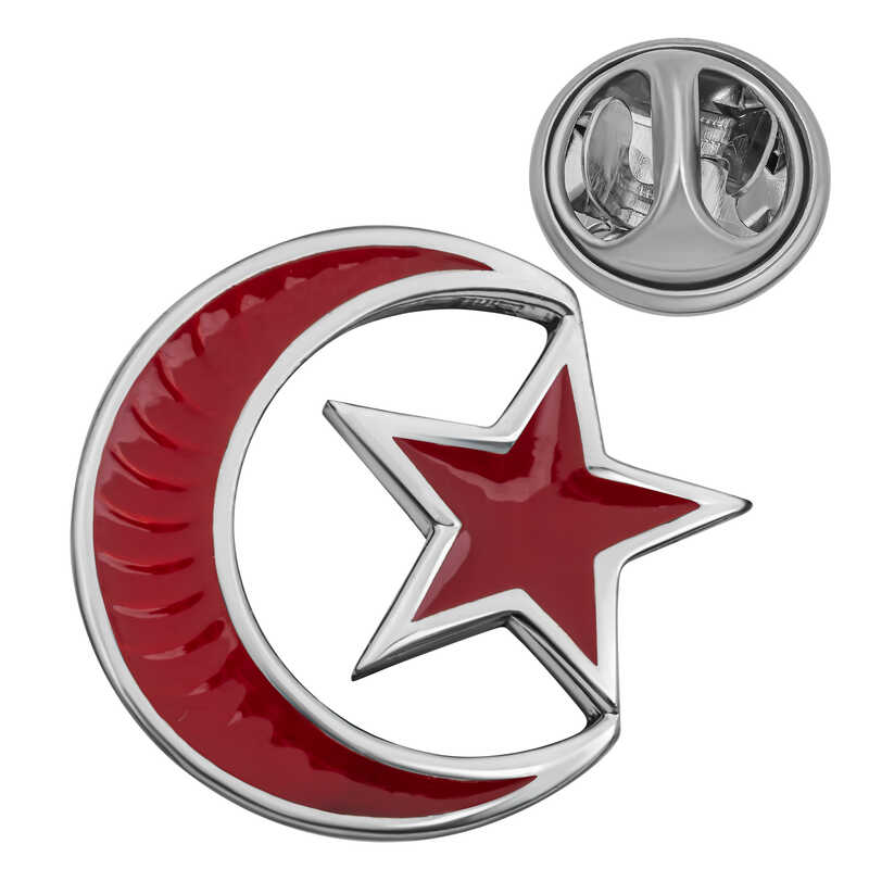 Silver Crescent Star Badge