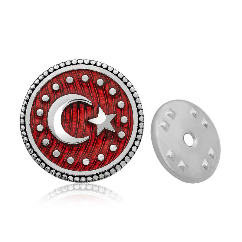 Silver Crescent Star Badge