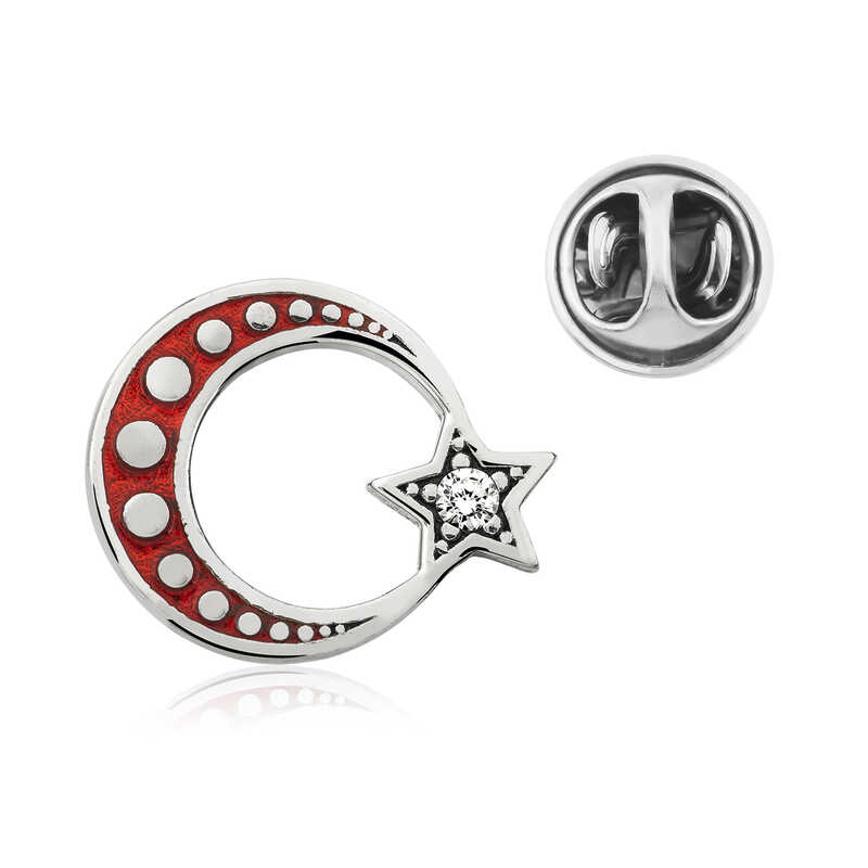Silver Crescent Star Badge