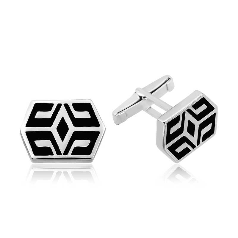 Silver Patterned Cufflinks