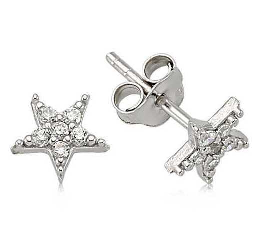 Silver Star Stud Earrings