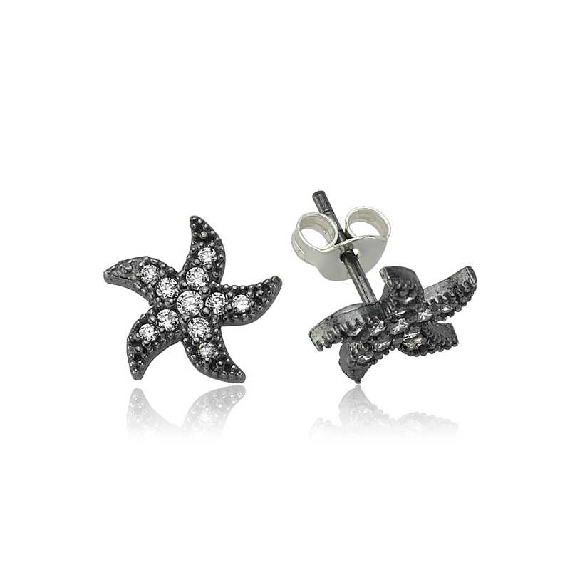 Silver Starfish Stud Earrings
