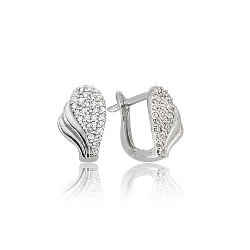Silver Leaf Patterned Earrings