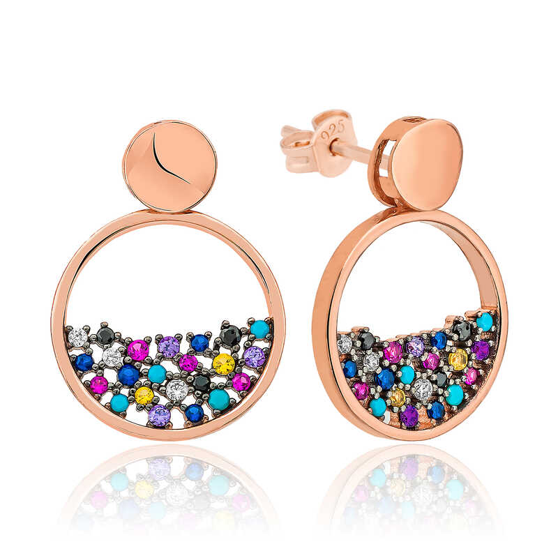 Silver Mix Stone Dew Drop Women’s Earrings