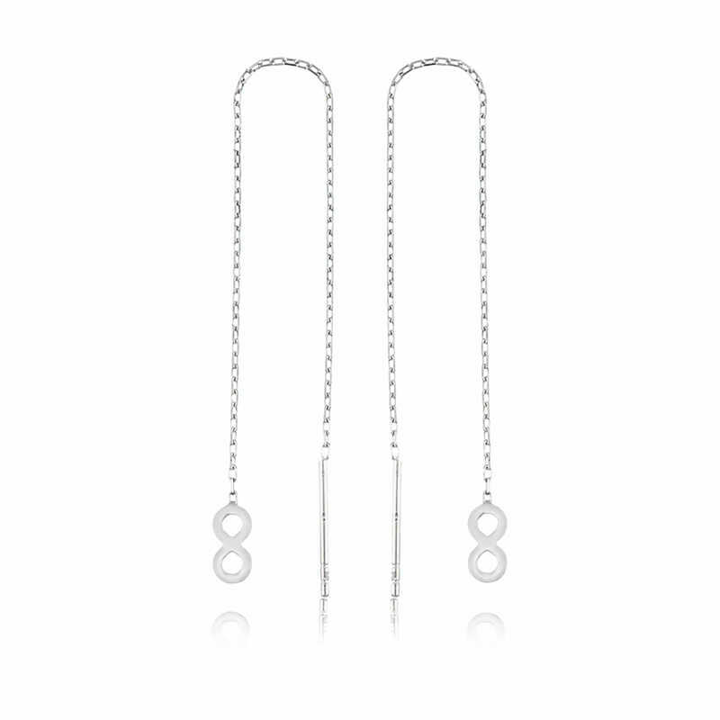 Silver Chain Infinity Earrings