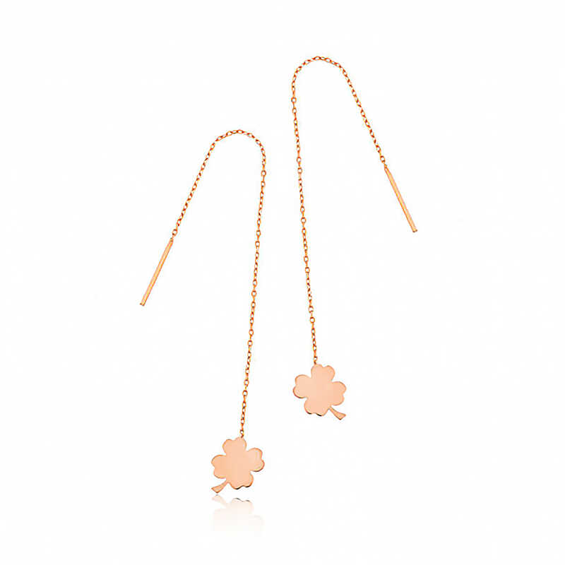 Silver Chain Clover Women’s Earrings