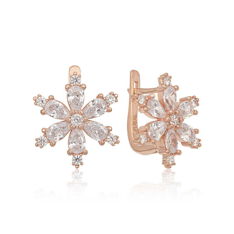 Silver White Lotus Flower Women’s Earrings