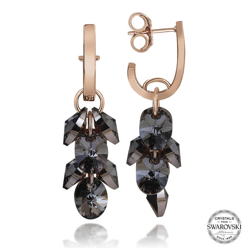Swarovski Crystal Stone Silver Pendant Women’s Earrings