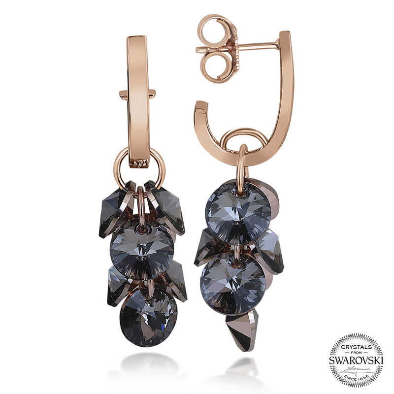Swarovski Crystal Stone Silver Pendant Stud Earrings for Women