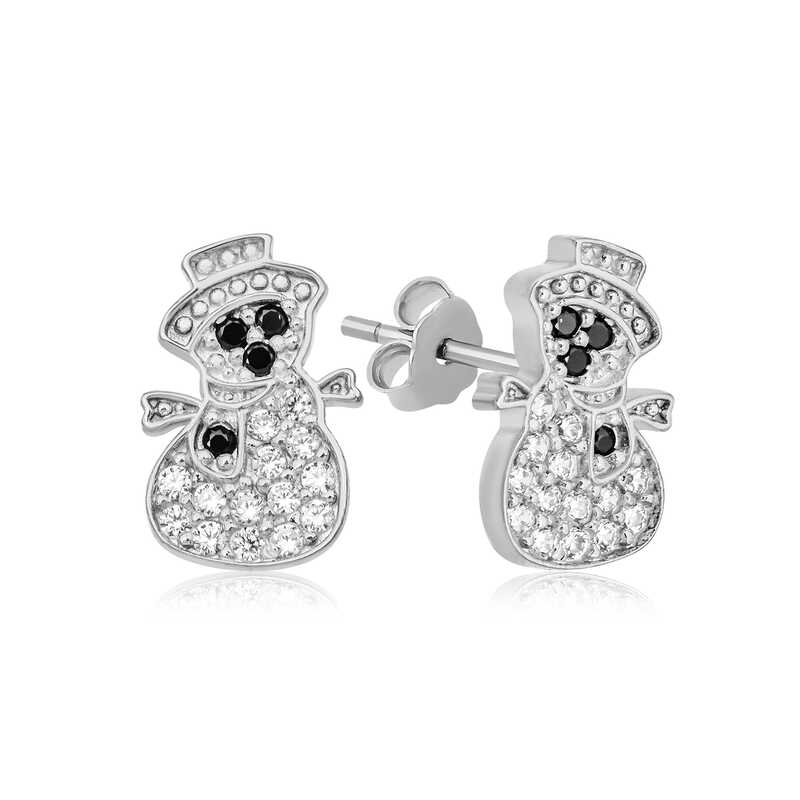 Silver Snowman Women’s Earrings