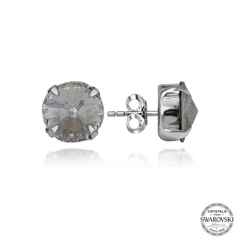 Swarovski Crystal Stone Silver Stud Women’s Earrings