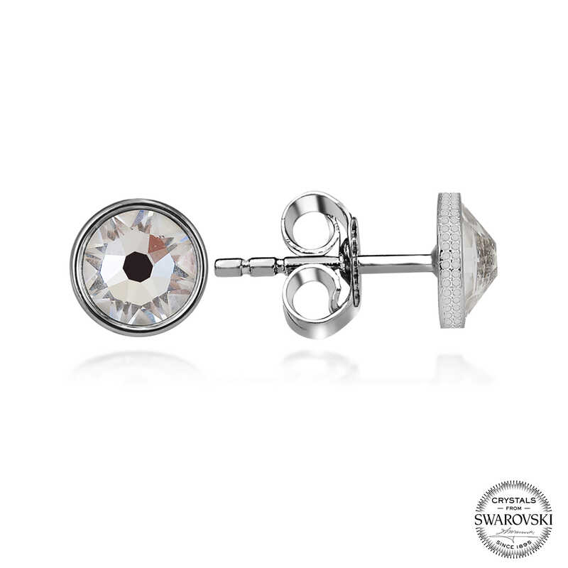 Swarovski Crystal Stone Silver Stud Women’s Earrings