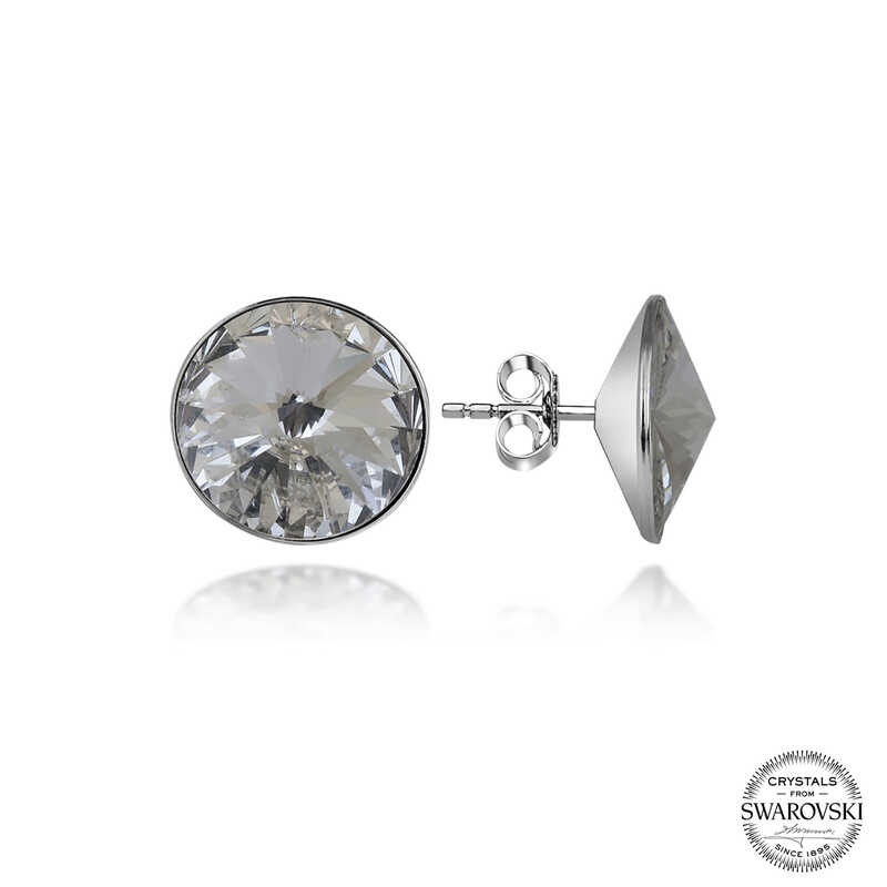 Swarovski Crystal Stone Silver Stud Women’s Earrings