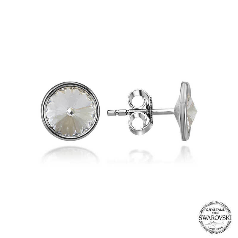Swarovski Crystal Stone Silver Stud Women’s Earrings