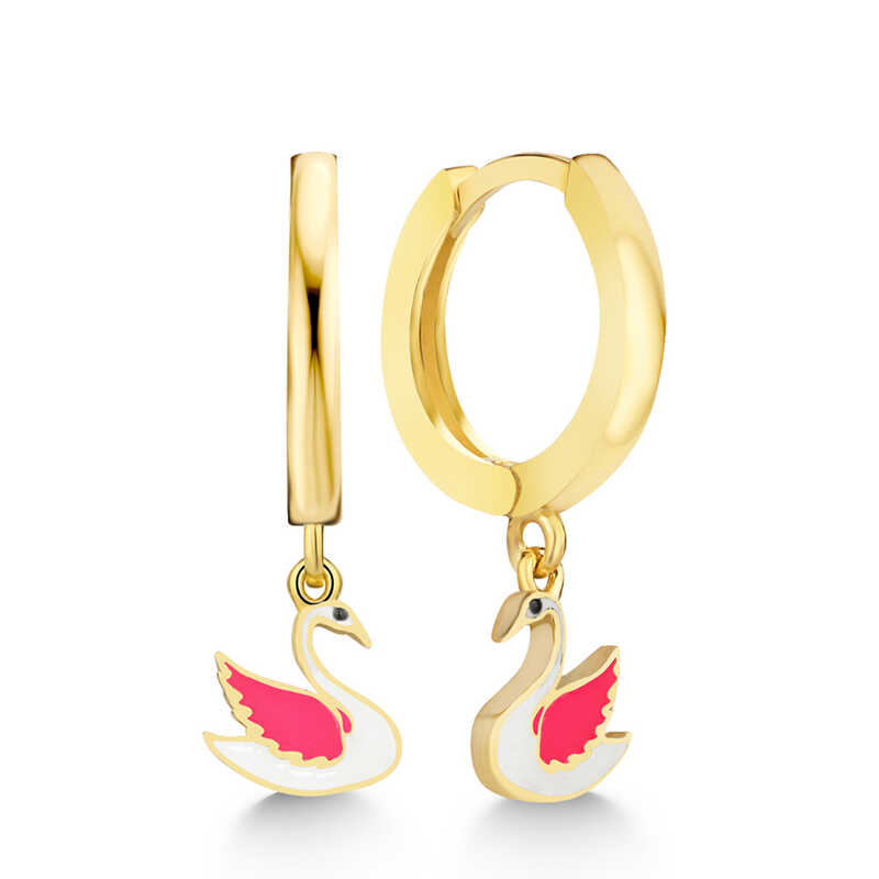 Silver Gold Swan Dangle Women’s Earrings