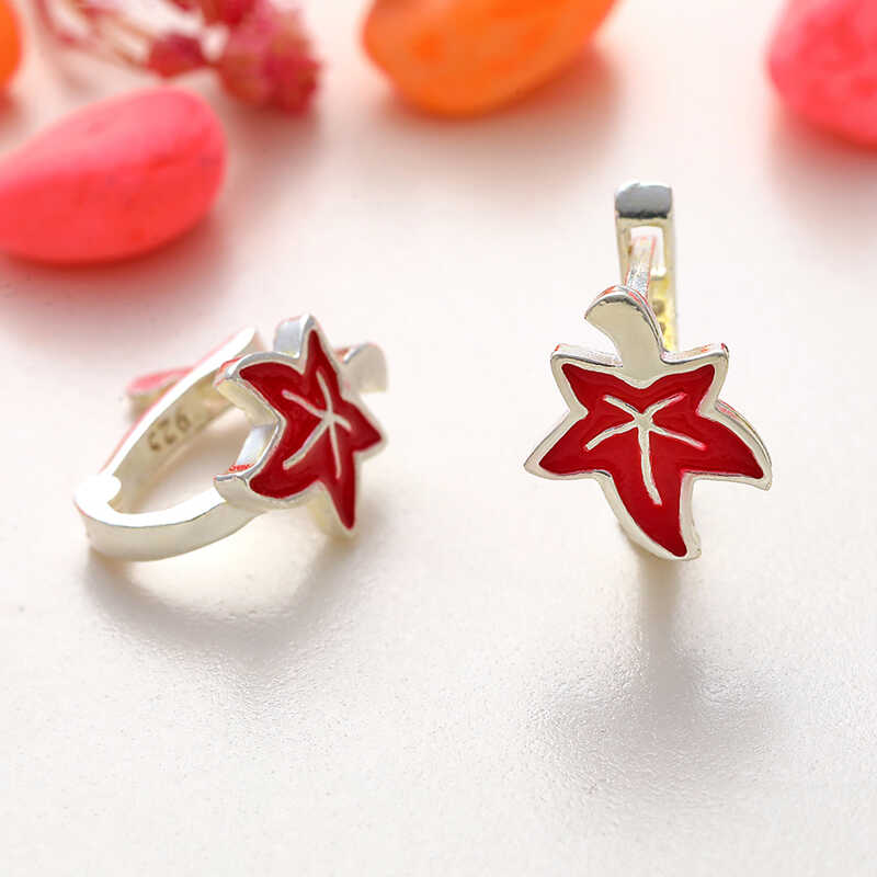 Silver Çınar Yaprağı Kids' Earrings