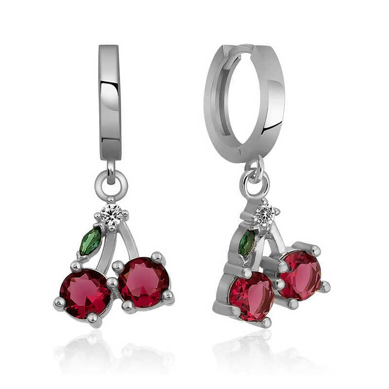 Silver Kiraz Figured Meyve Earrings