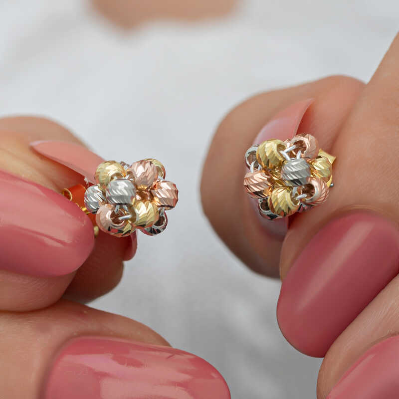 Silver Colored Dorica Women's Studded Earrings