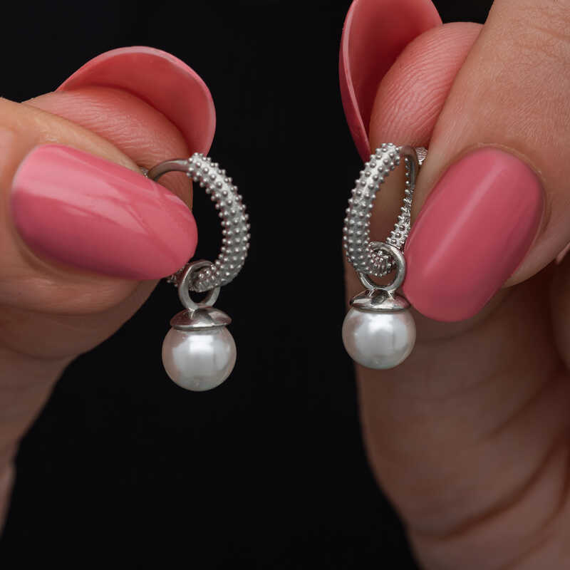 Silver Pearl Women's Earrings