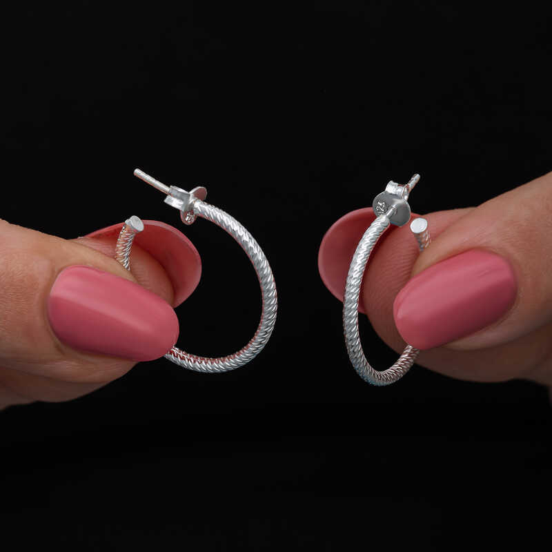 Silver Pen Hoop Women's Earrings