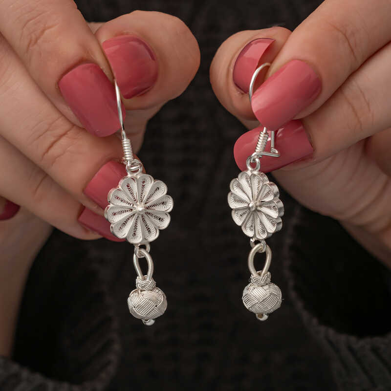 Silver Dangling Trabzon Kazaz Women’s Earrings