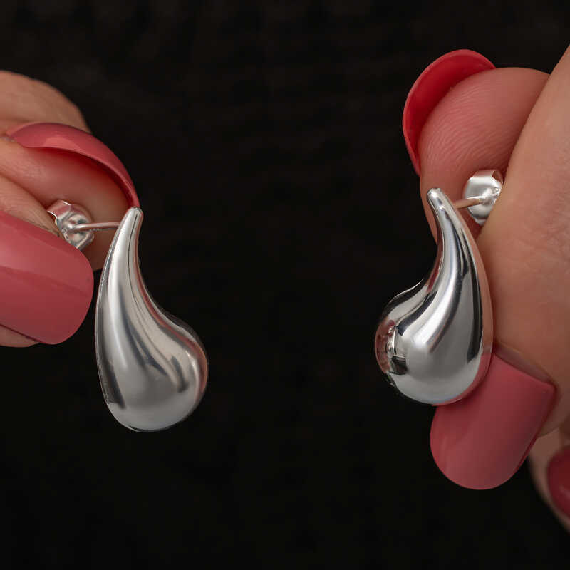 Silver Teardrop Stud Women’s Earrings