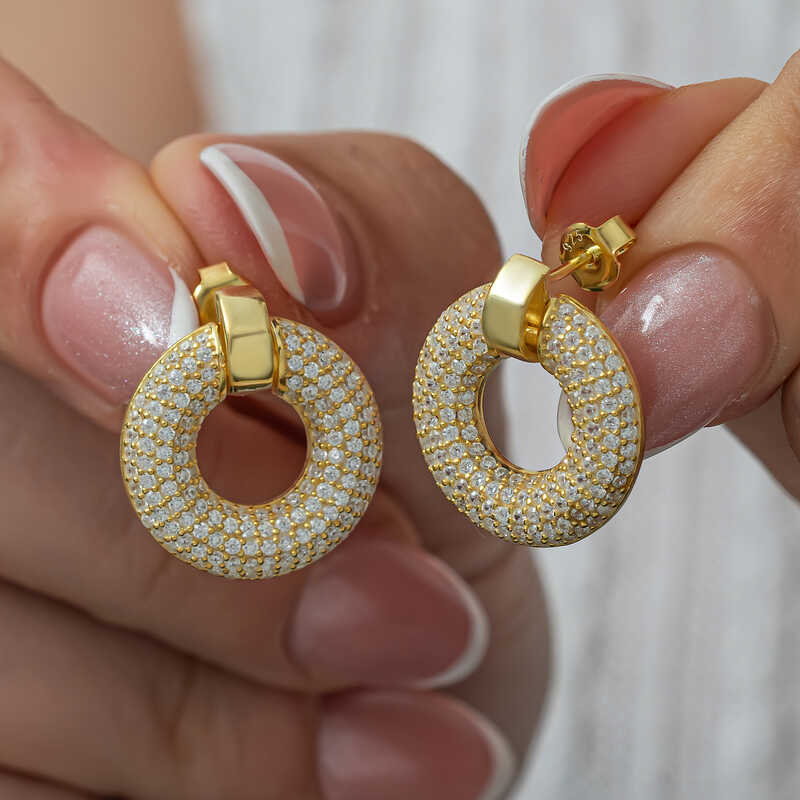 Silver Hoop Gold Women’s Earrings