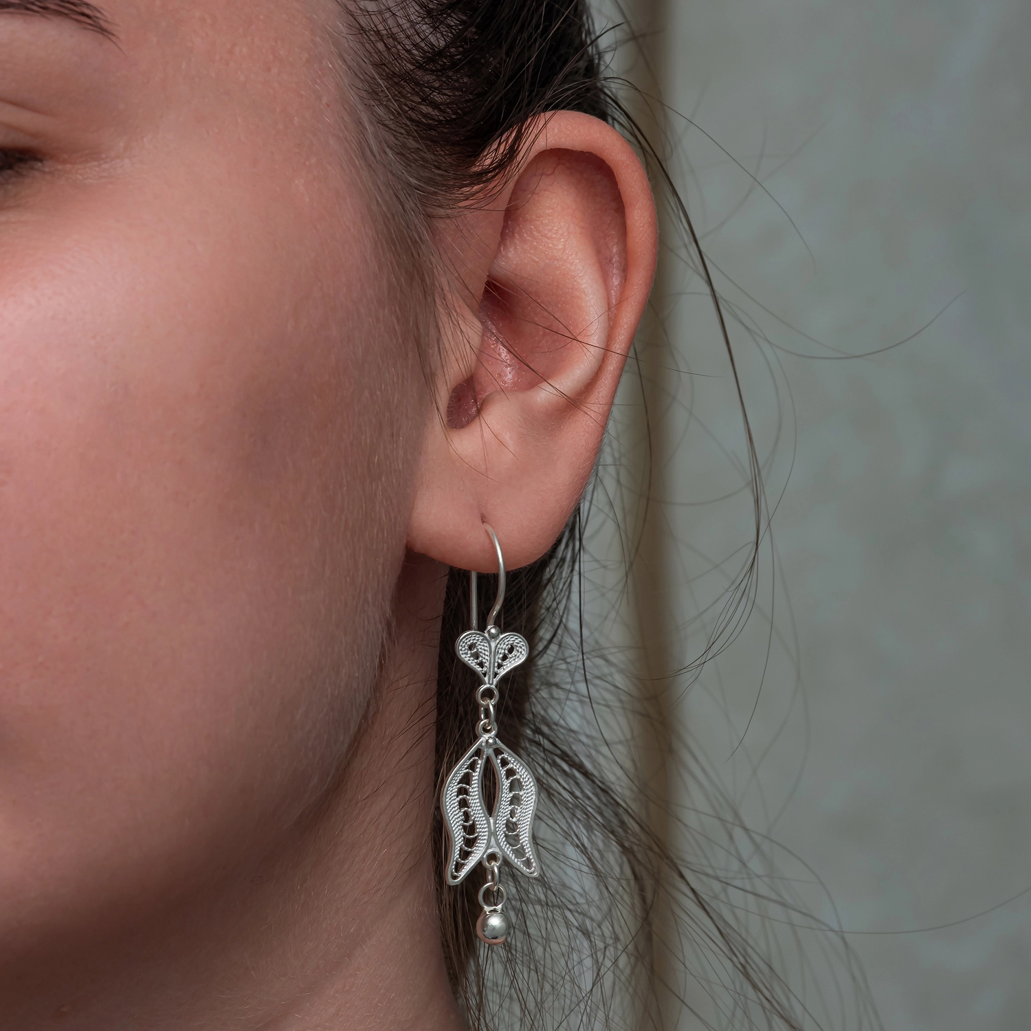 Silver 925 Tulip Filigree Women’s Earring