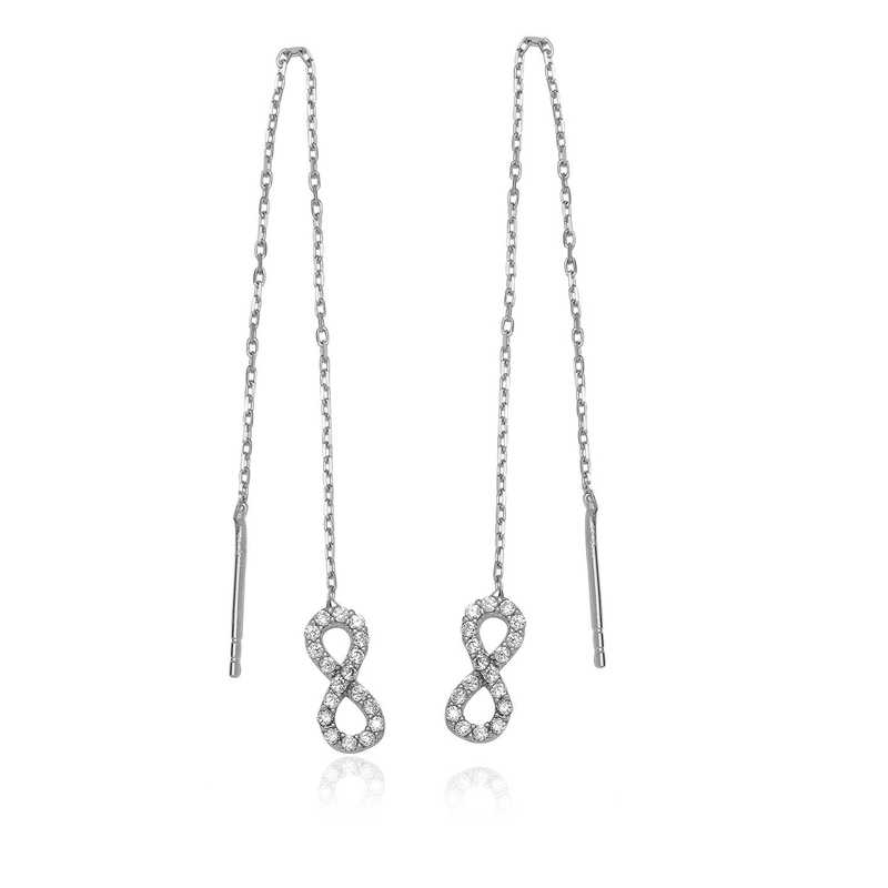 Silver Chain Infinity Earrings