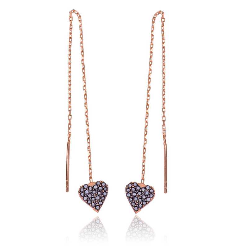 Silver Heart Chain Women’s Earrings