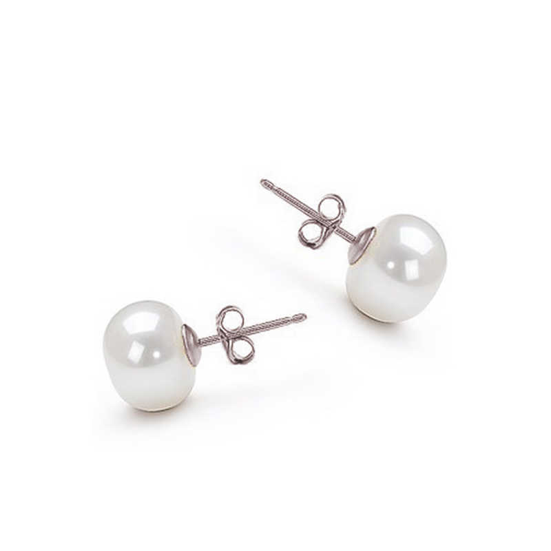 Silver Studded Pearl Earrings