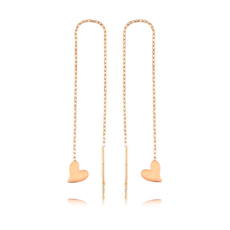 Silver Chain Heart Earrings