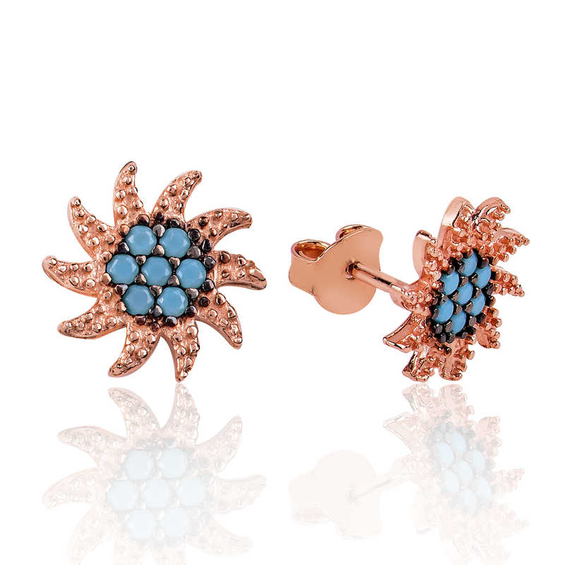 Silver Sun Stud Earrings