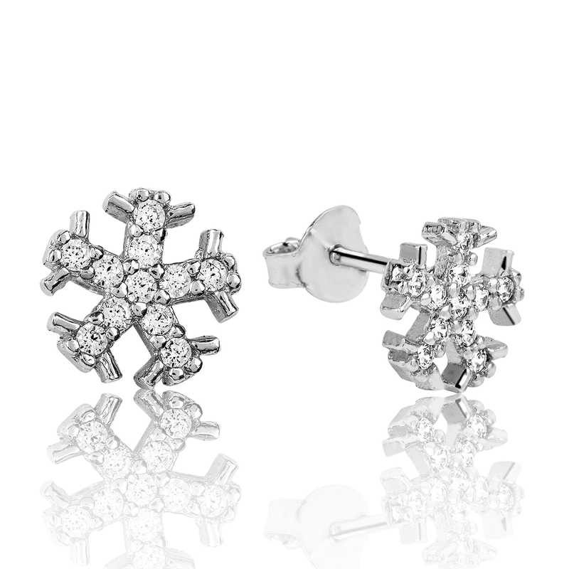Silver Snowflake Stud Earrings